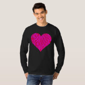 Zebra Print Heart Love Graphic Cute Valentines Day T-shirt (Voorkant volledig)
