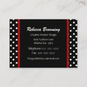 Zebra Print Heart met Polka Dots Visitekaartje (Achterkant)