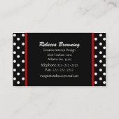 Zebra Print Heart met Polka Dots Visitekaartje (Achterkant)