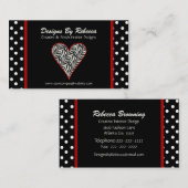 Zebra Print Heart met Polka Dots Visitekaartje (Voorkant / Achterkant)