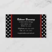 Zebra Print Heart met Polka Dots Visitekaartje (Achterkant)