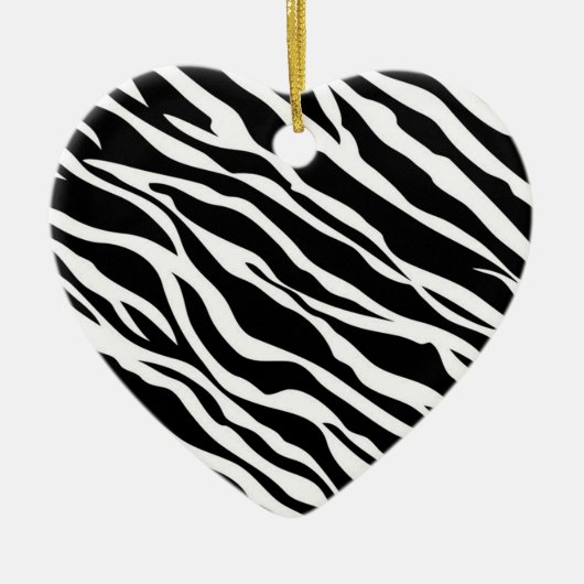 Zebra Print Heart Ornament (Voorkant)