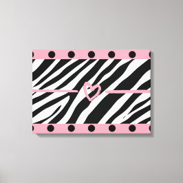 Zebra Print Heart Polkadots Wall Art