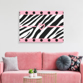 Zebra Print Heart Polkadots Wall Art (Insitu (Woonkamer))
