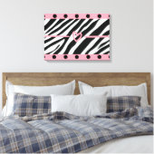 Zebra Print Heart Polkadots Wall Art (Insitu (Slaapkamer))