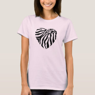 Zebra Print Heart T Shirt