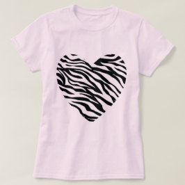Zebra Print Heart T-shirt