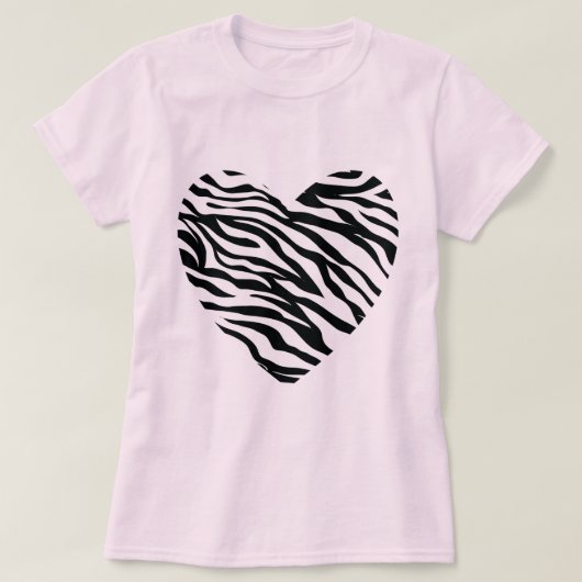 Zebra Print Heart T-shirt (Design voorkant)