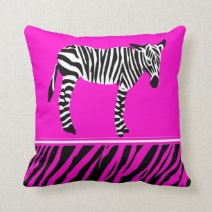 zebra print heldere roze kussen kussens