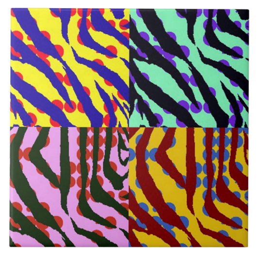 Zebra Print Home Tile Tegeltje (Voorkant)