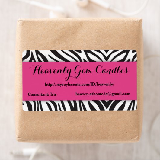 Zebra Print & Hot Pink Business Label (Insitu)