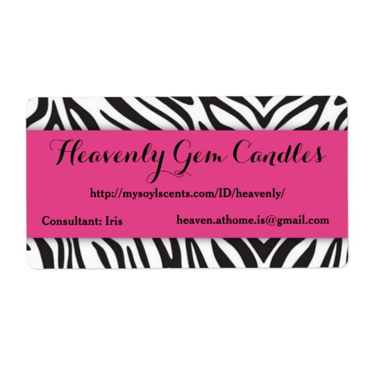 Zebra Print & Hot Pink Business Label (Voorkant)