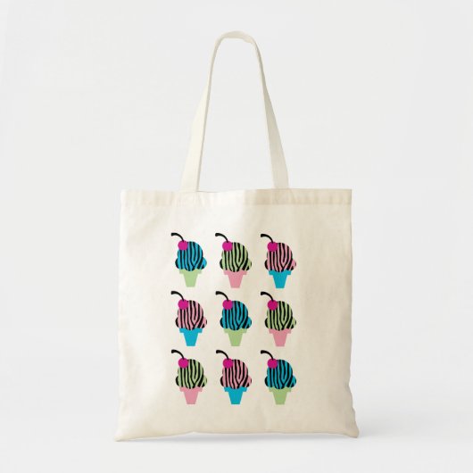 Zebra Print Ice Cream Bag Tote Bag (Voorkant)