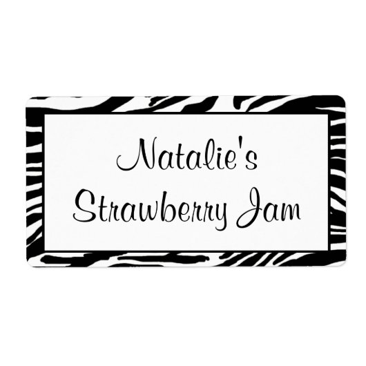 Zebra Print Jar Labels (Voorkant)