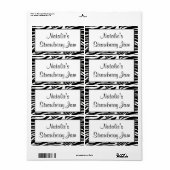 Zebra Print Jar Labels (Full Sheet)