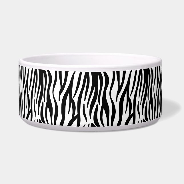 zebra print kat food bowl voerbakje (Voorkant)
