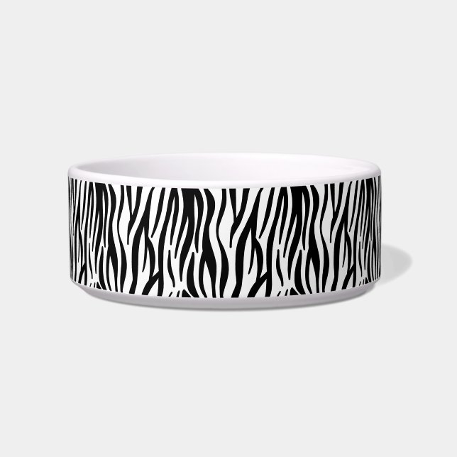 zebra print kat food bowl voerbakje (Voorkant)