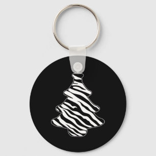 Zebra Print Kerstboom Pyjama Xmas Dierenliefde Sleutelhanger