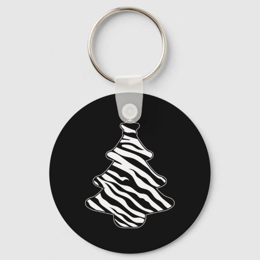 Zebra Print Kerstboom Pyjama Xmas Dierenliefde Sleutelhanger (Voorkant)