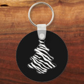 Zebra Print Kerstboom Pyjama Xmas Dierenliefde Sleutelhanger (Voorkant)