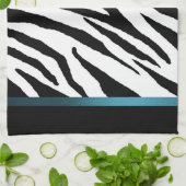 Zebra Print Keukenhanddoek - Blauw Strip Design (Gevouwen)
