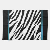 Zebra Print Keukenhanddoek - Blauw Strip Design (Horizontaal)