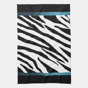 Zebra Print Keukenhanddoek - Blauw Strip Design