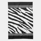 Zebra print keukenhanddoek-zilveren strop ontwerp theedoek (Verticaal)