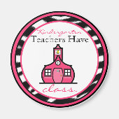 Zebra Print Kleuterschool Docent Magnet (Voorkant)