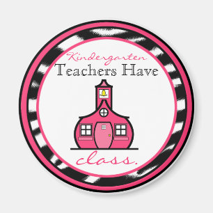 Zebra Print Kleuterschool Docent Magnet