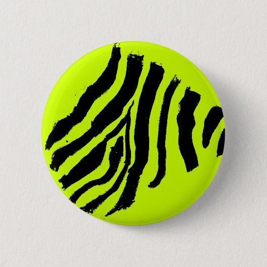 Zebra Print knop (Geel-Groen) Ronde Button 5,7 Cm (Voorkant)