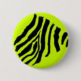 Zebra Print knop (Geel-Groen) Ronde Button 5,7 Cm