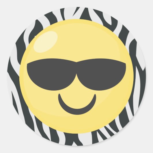 Zebra Print Koele Emoji Stickers (Voorkant)
