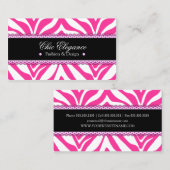 Zebra Print & Lace Elegant Visitekaartje (Voorkant / Achterkant)