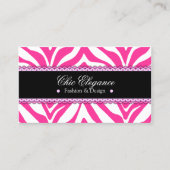 Zebra Print & Lace Elegant Visitekaartje (Voorkant)