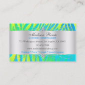 Zebra Print Lemon Limoen Glitter Cosmetoloog Visitekaartje (Achterkant)