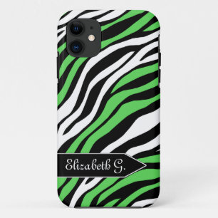 Zebra Print Lime Green Mix iPhone 5 Hoesje