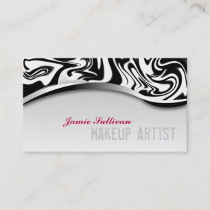 Zebra Print Makeup Artist Visitekaartje Black