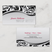 Zebra Print Makeup Artist Visitekaartje Black (Voorkant / Achterkant)