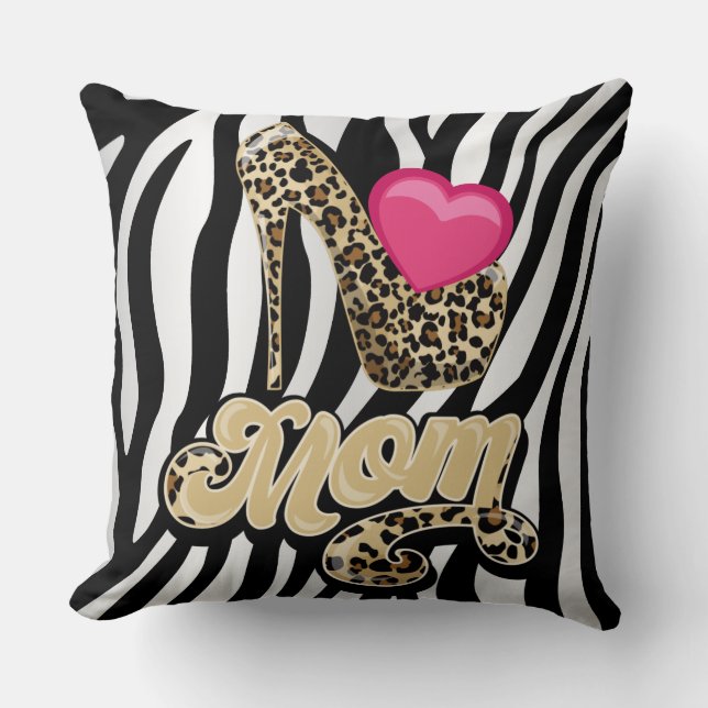 Zebra Print Mam Pillow/Omgekeerd Roos Kussen (Voorkant)