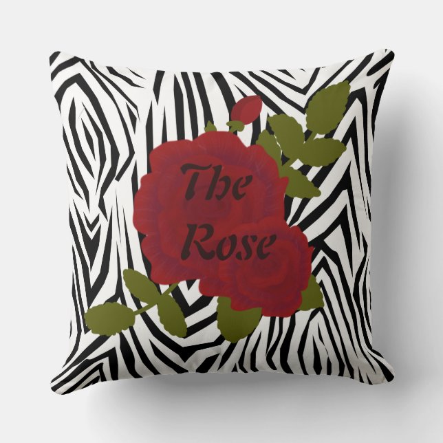 Zebra Print mam Pillow / Omgekeerd Roos Throw Pil Kussen (Achterkant)