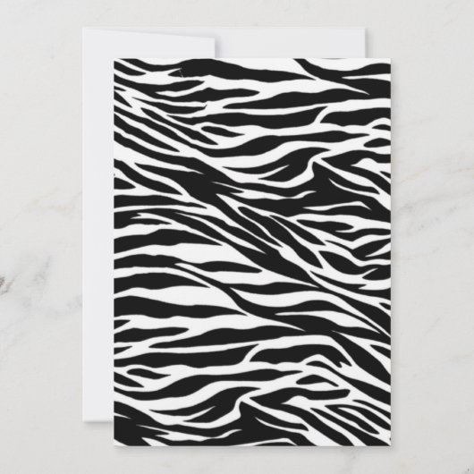 zebra print martini bachelorette kaart (Achterkant)