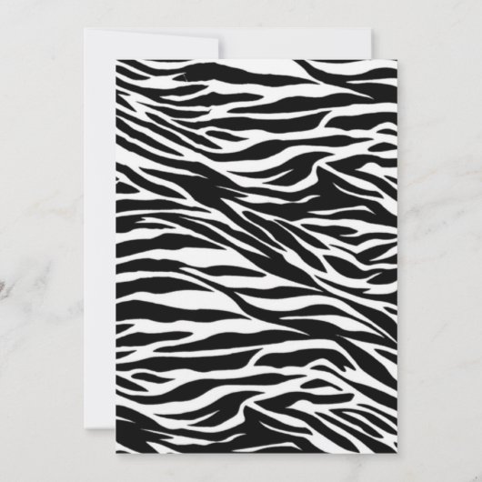 Zebra Print Martini Birthday Invitation Kaart (Achterkant)