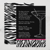 zebra print martini - verjaardagsfeest kaart (Voorkant / Achterkant)