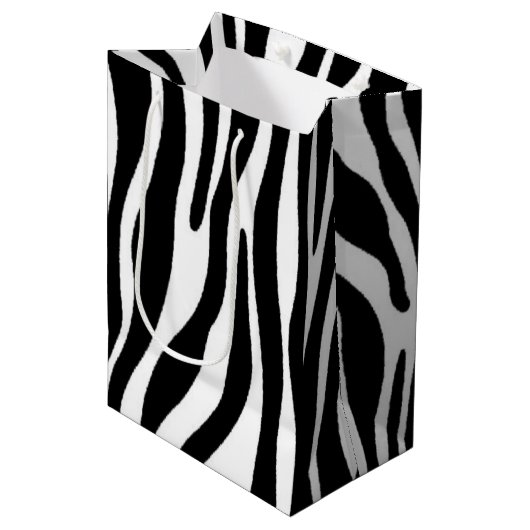 Zebra Print Medium Cadeauzakje (Voorkant Gekanteld)