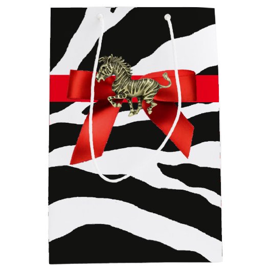 Zebra Print Medium Cadeauzakje (Voorkant)