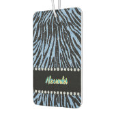 Zebra print met blauwe en zwarte accenten luchtverfrisser (Links)