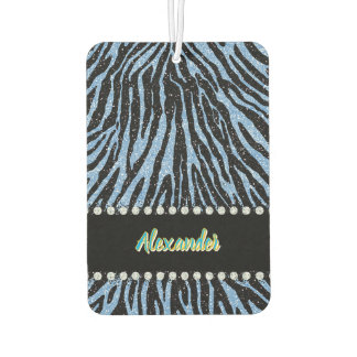 Zebra print met blauwe en zwarte accenten luchtverfrisser