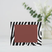 Zebra print met rood midden briefkaart (Staand voorkant)