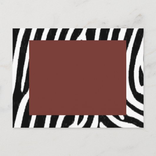 Zebra print met rood midden briefkaart (Voorkant)